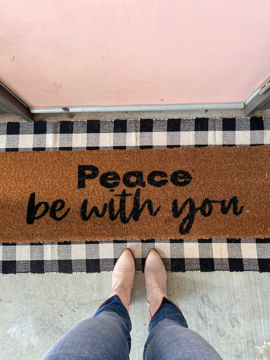 XL Christian Doormat | Peace Be With You | Coconut Coir