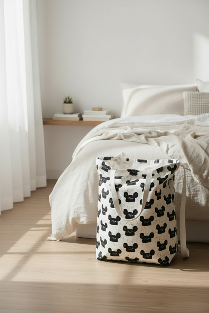 Cotton Canvas Laundry Bag With Shoulder Strap - Prints