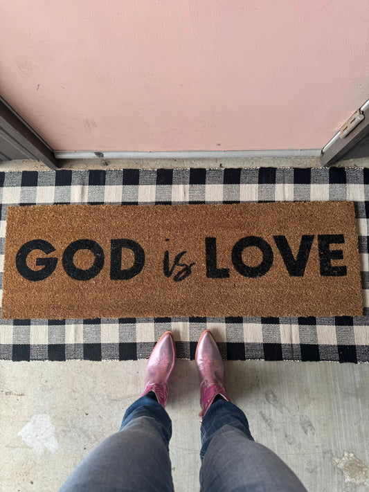 XL Christian Doormat | God Is Love | Coconut Coir
