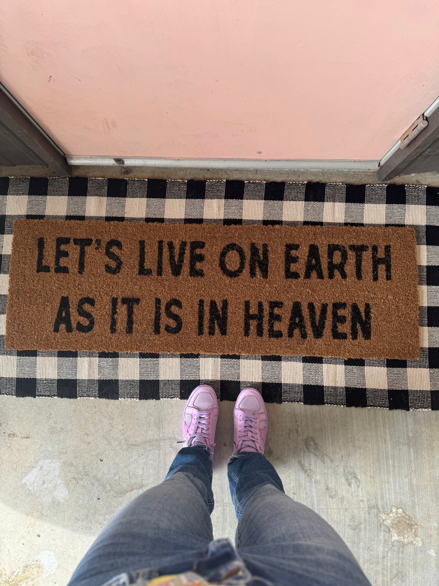 XL Doormat | Let's Live on Earth as It Is in Heaven | Coconut Coir
