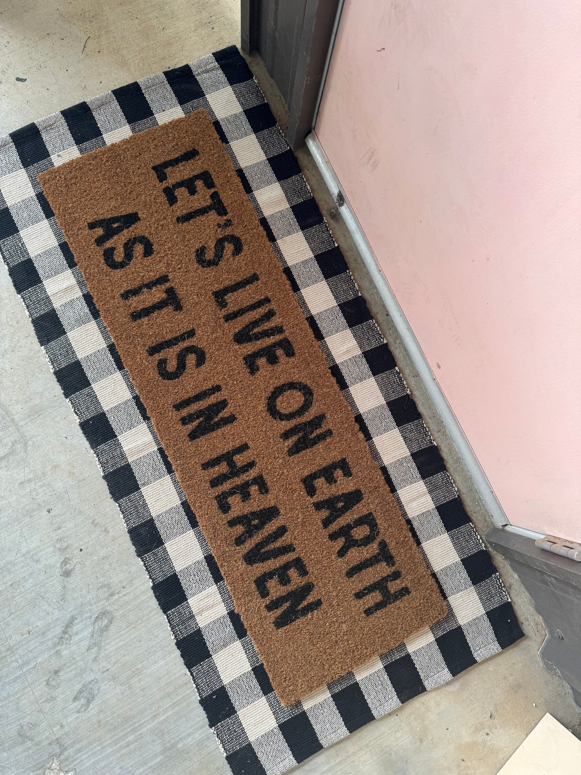 XL Doormat | Let's Live on Earth as It Is in Heaven | Coconut Coir