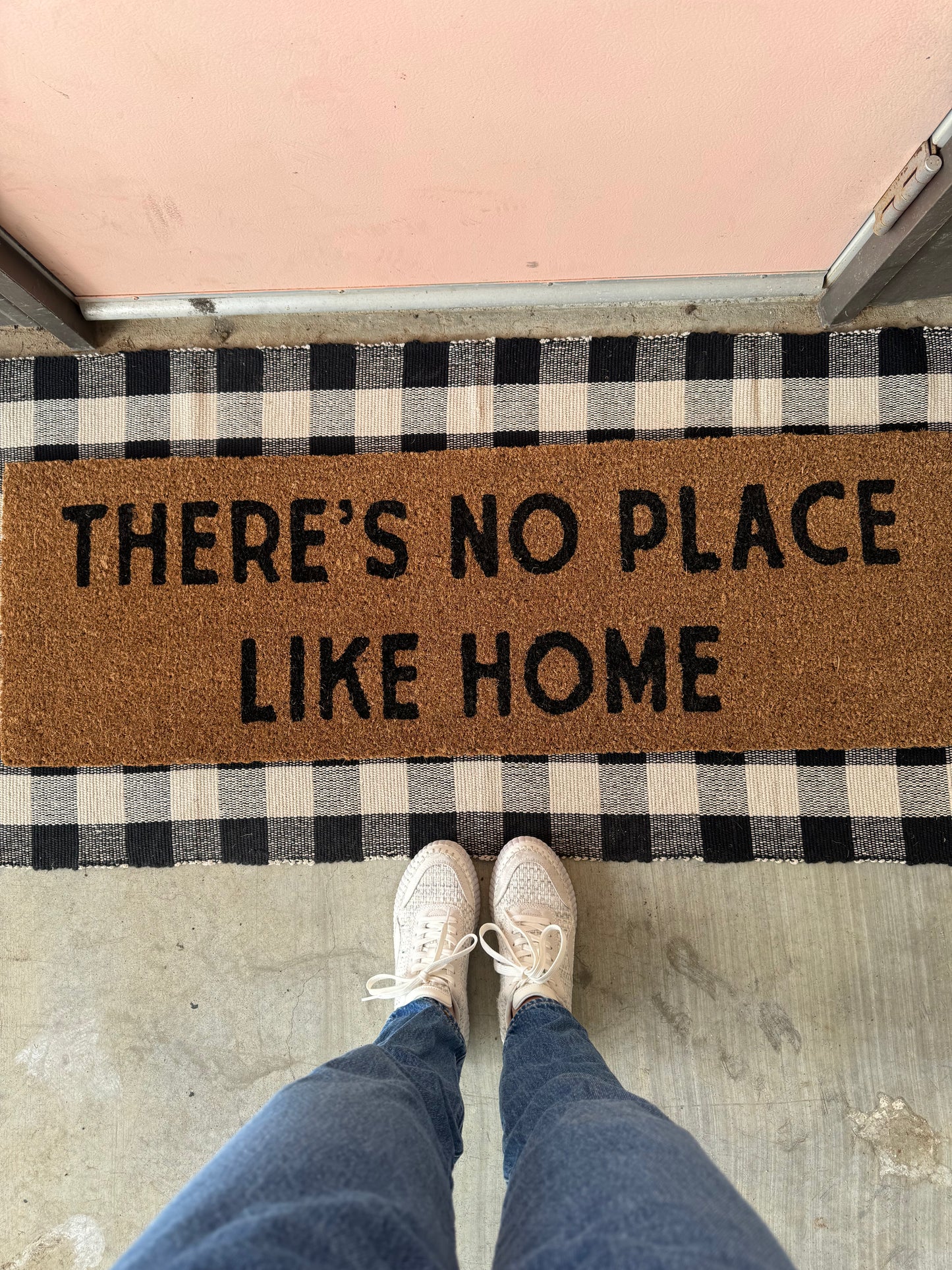 There's No Place Like Home XL coconut coir doormat by Modern Burlap