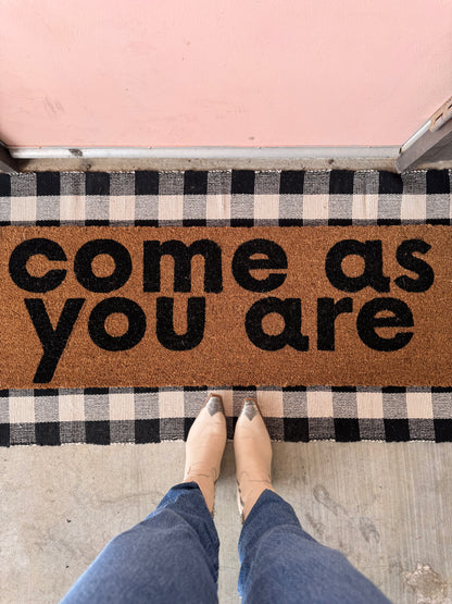 Come As You Are XL coconut coir doormat by Modern Burlap