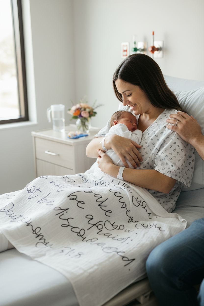 Deuteronomy 31:8 Scripture swaddle by Modern Burlap