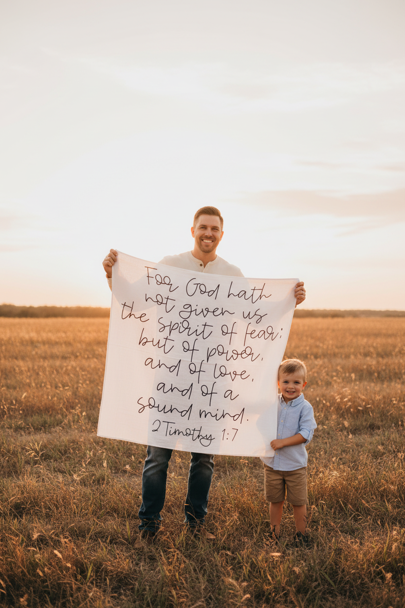 2 Timothy 1:7 Scripture swaddle by Modern Burlap