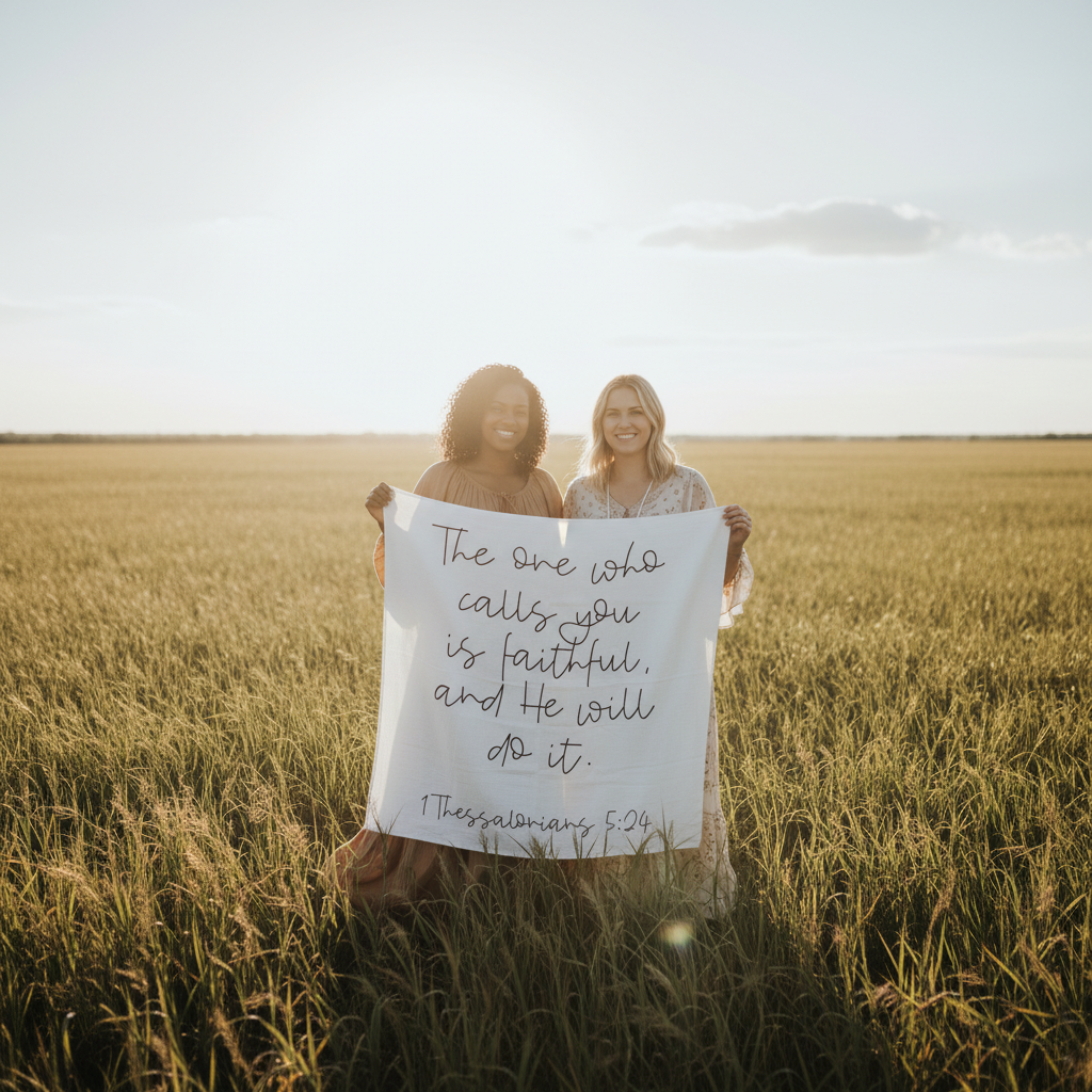 1 Thessalonians 5:24 Scripture swaddle by Modern Burlap