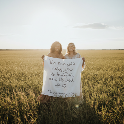 1 Thessalonians 5:24 Scripture swaddle by Modern Burlap