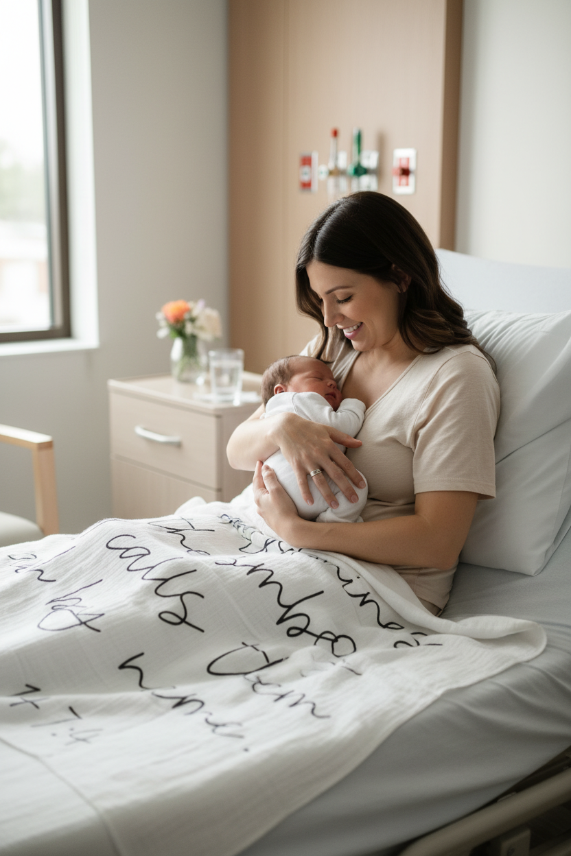 Psalm 147:4 organic cotton Scripture swaddle by Modern Burlap