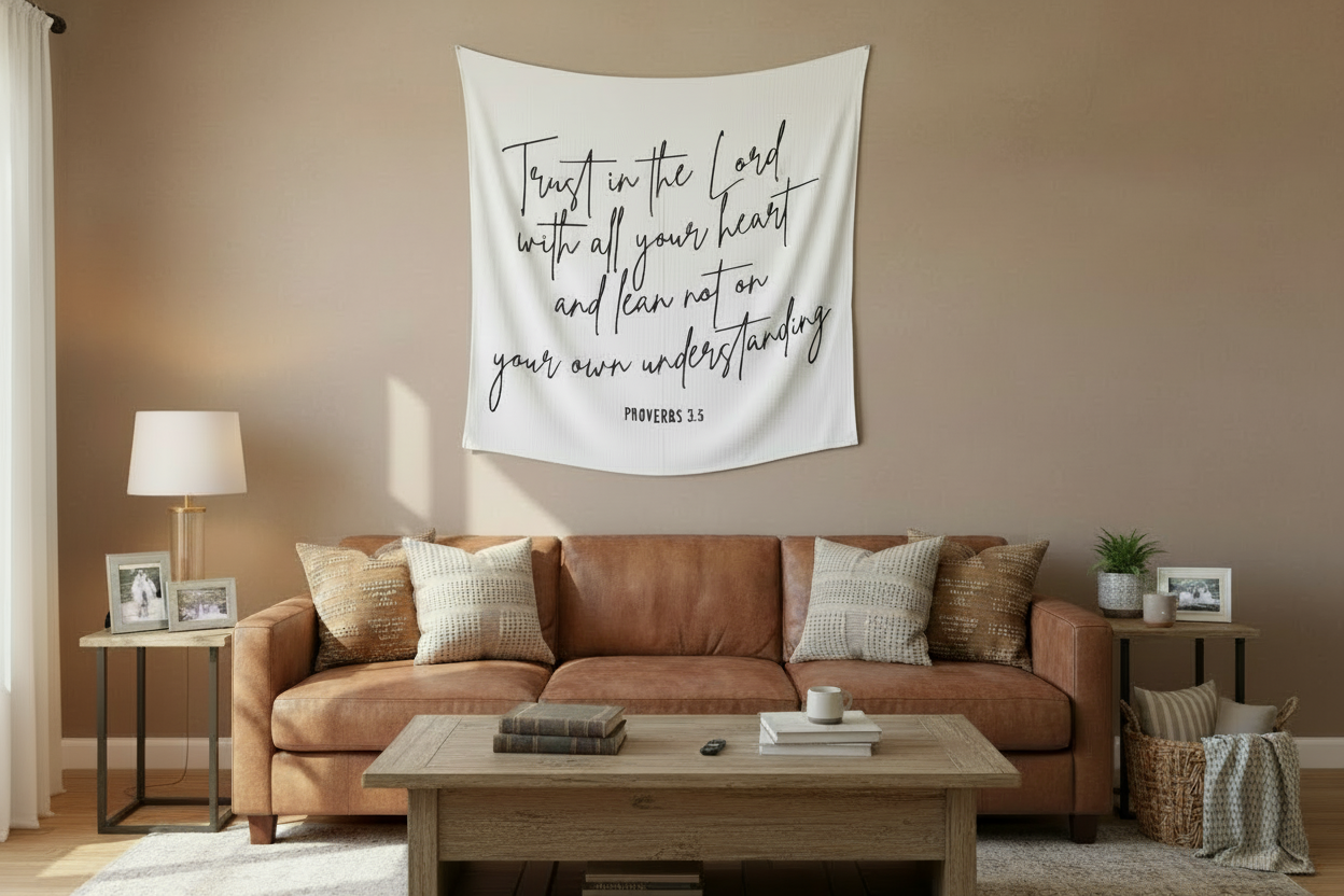 Proverbs 3:5 organic muslin Scripture swaddle