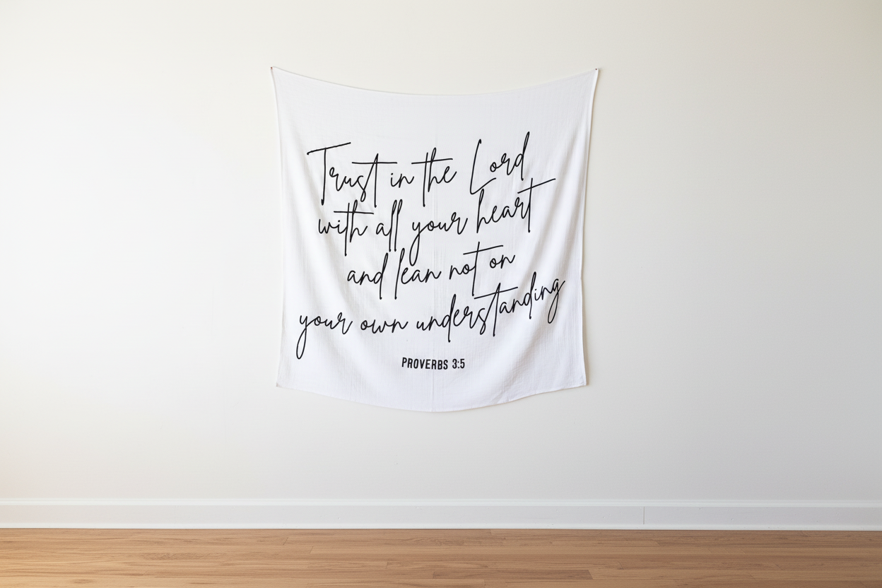 Proverbs 3:5 Scripture swaddle and nursery wall art