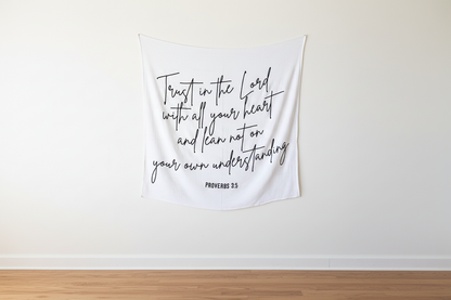 Proverbs 3:5 Scripture swaddle and nursery wall art