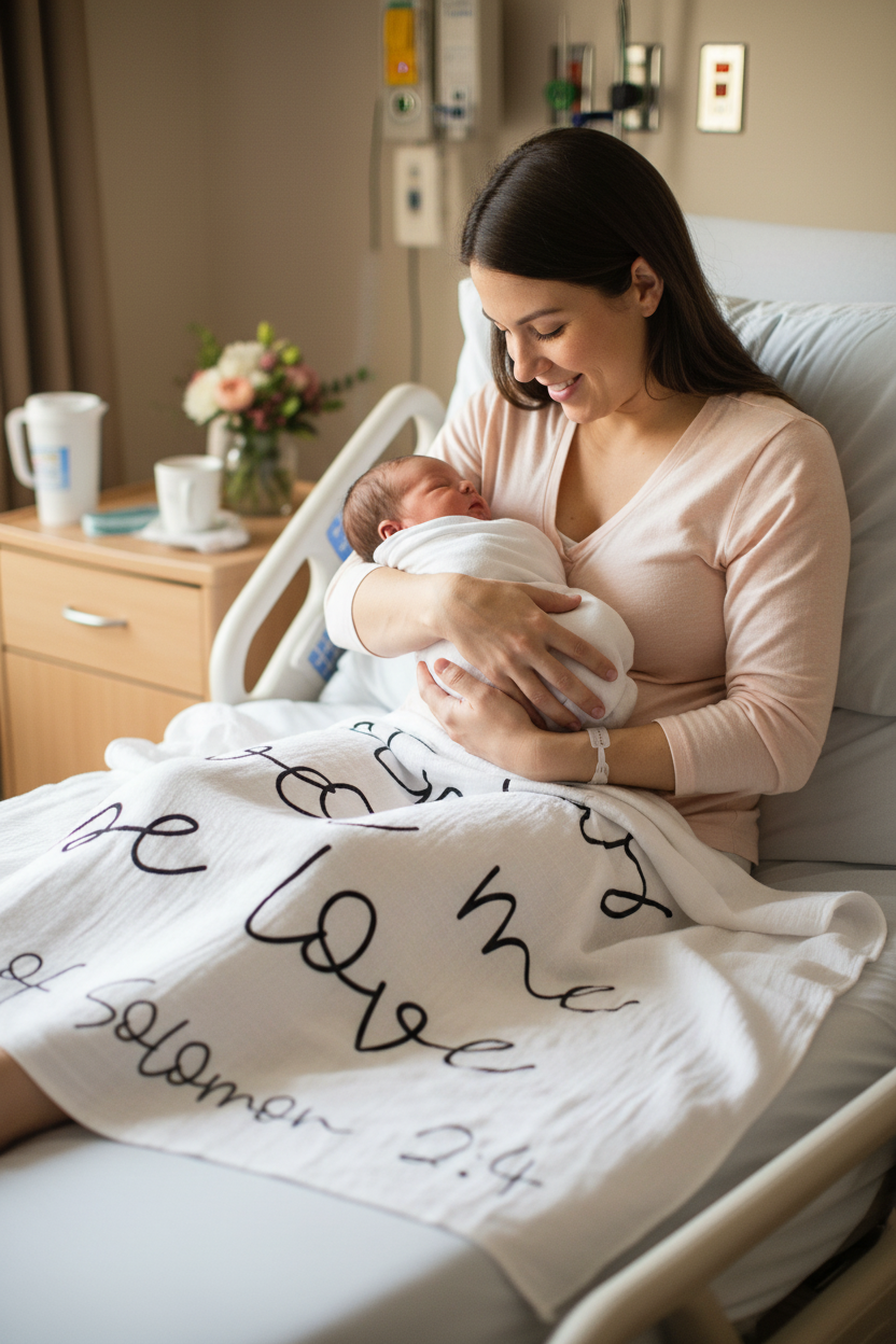 Song of Solomon 2:4 Scripture Swaddle + Wall Art | GOTS Certified Organic Cotton Muslin