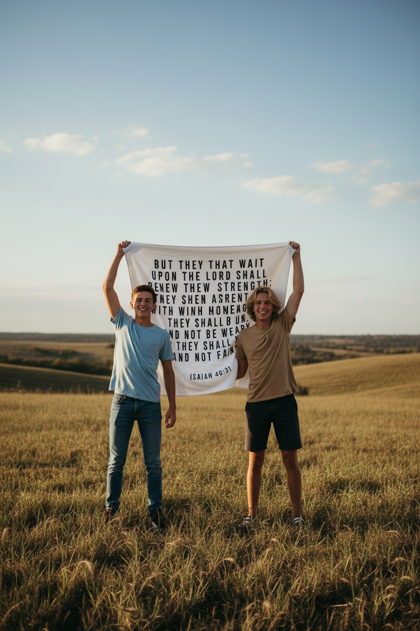 Isaiah 40:31 Scripture Swaddle | GOTS Certified Organic Cotton Muslin