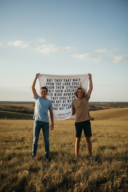 Isaiah 40:31 Scripture Swaddle | GOTS Certified Organic Cotton Muslin