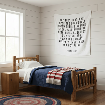 Isaiah 40:31 Scripture Swaddle | GOTS Certified Organic Cotton Muslin