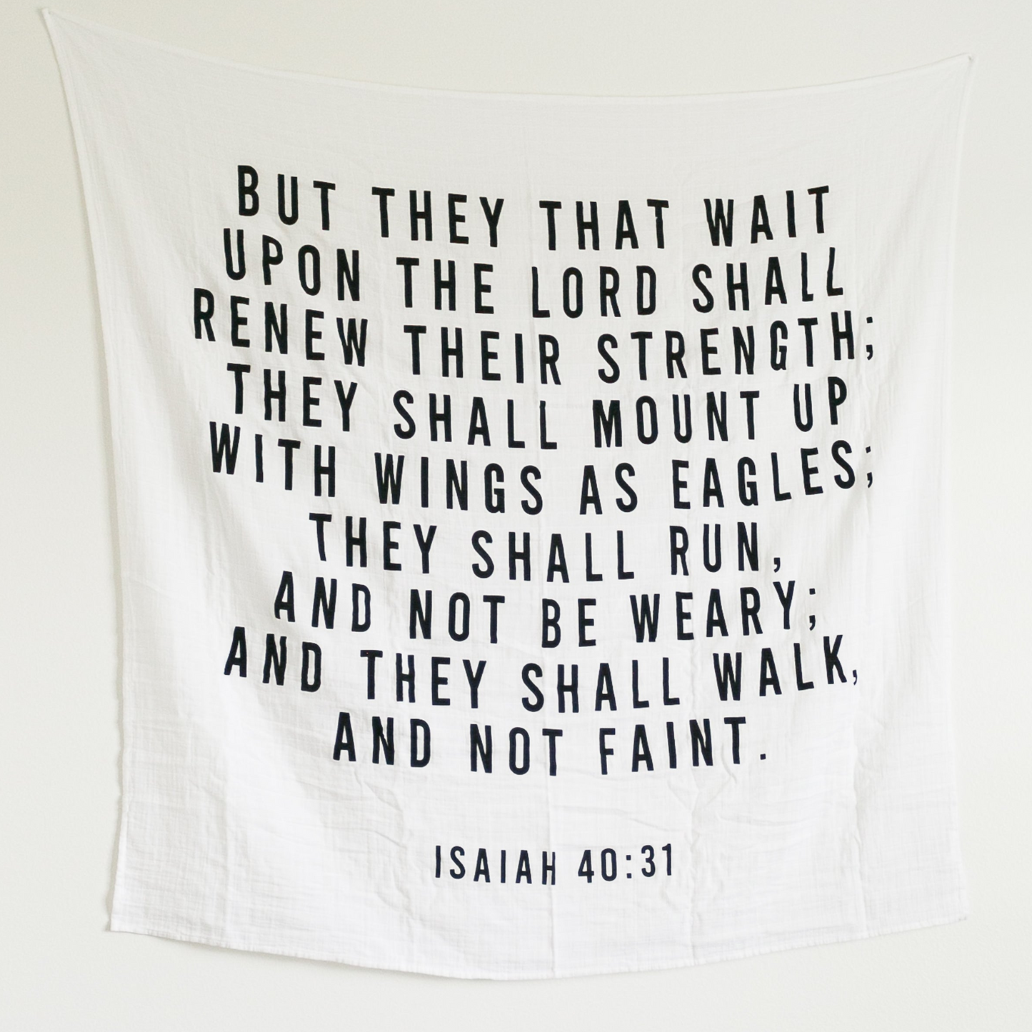 Isaiah 40:31 Scripture Swaddle | GOTS Certified Organic Cotton Muslin