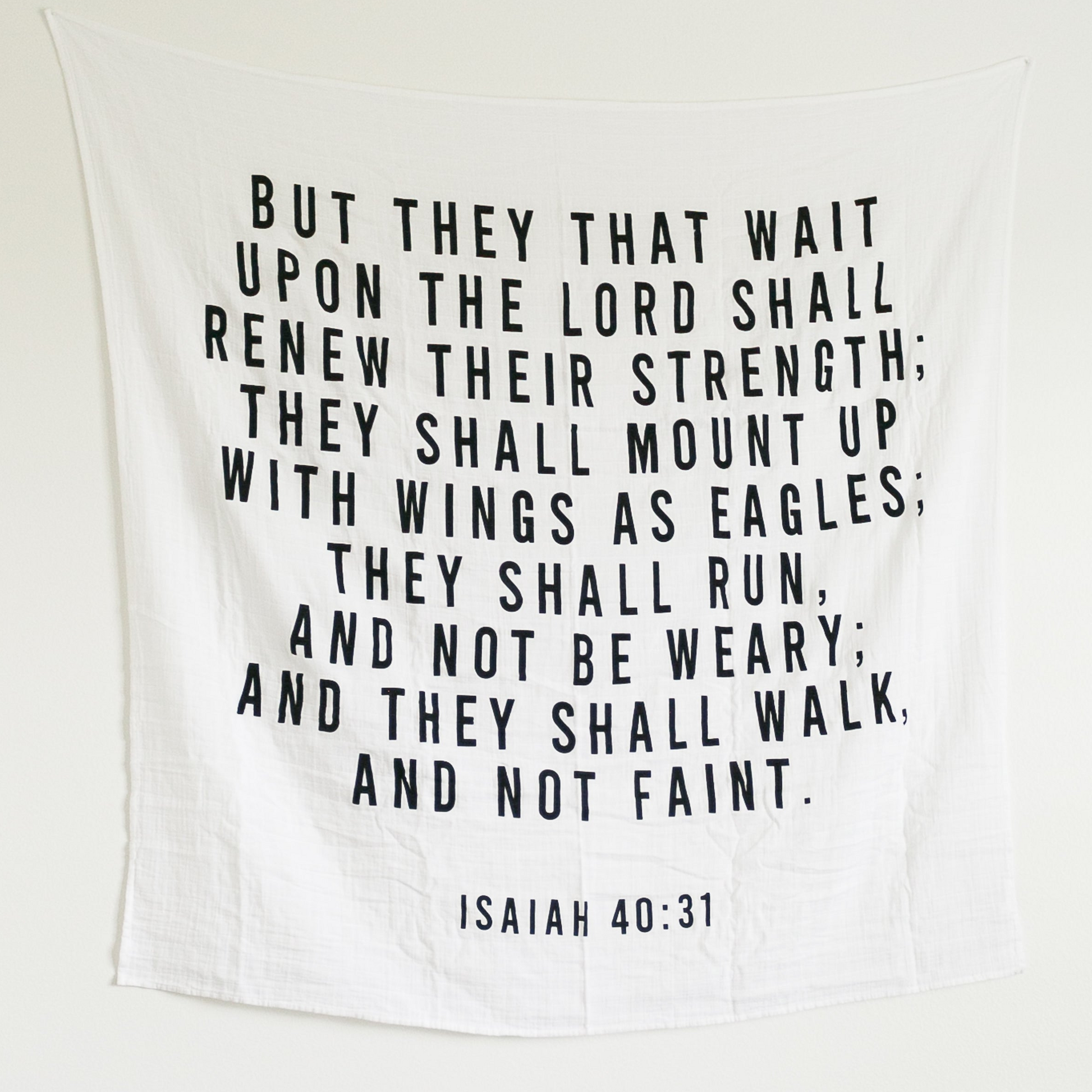 Isaiah 40:31 Scripture Swaddle | GOTS Certified Organic Cotton Muslin