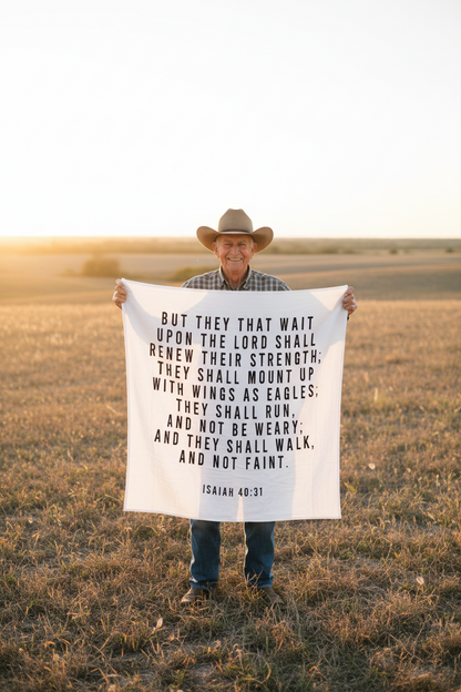 Isaiah 40:31 Scripture swaddle by Modern Burlap