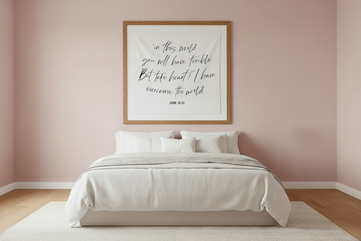 John 16:33 Scripture swaddle and wall art by Modern Burlap