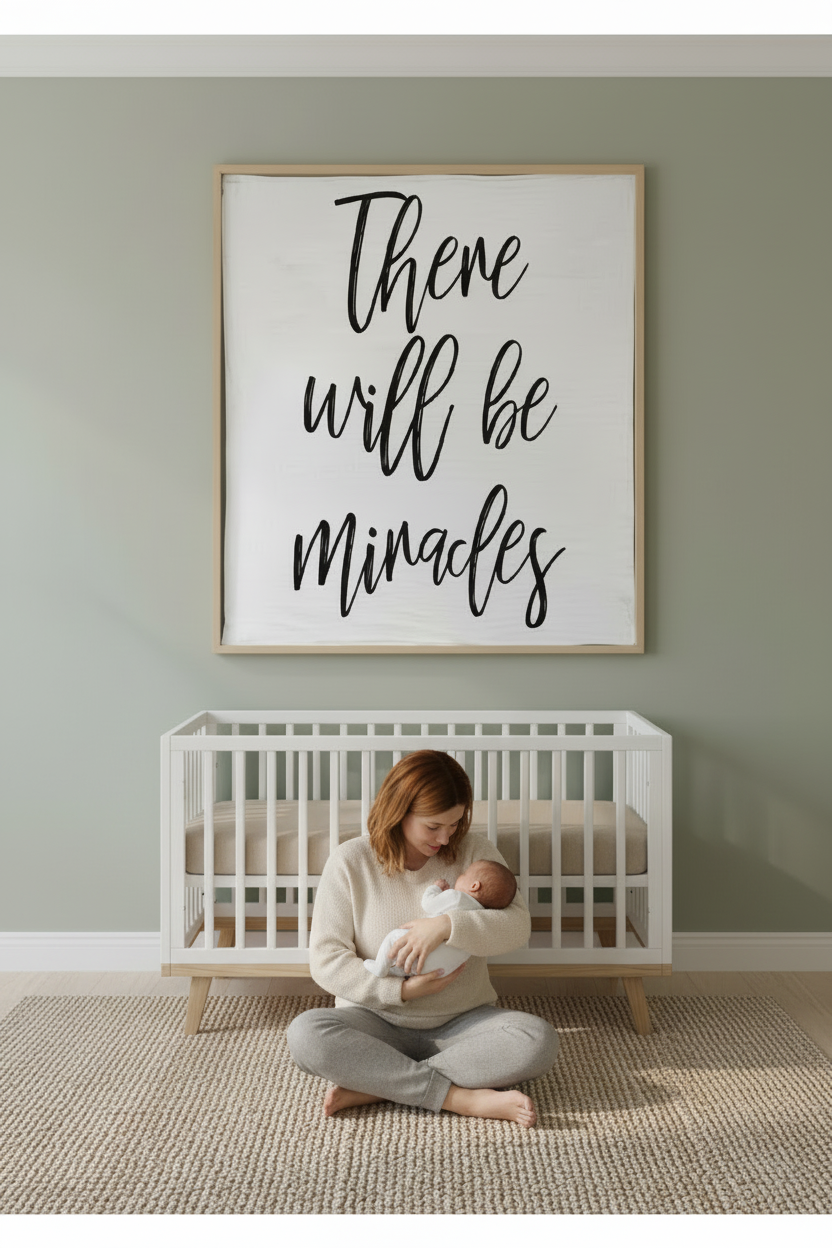 There Will Be Miracles organic cotton swaddle and keepsake