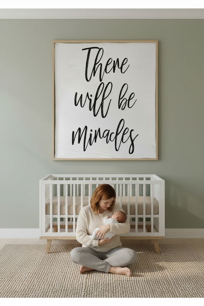 There Will Be Miracles organic cotton swaddle and keepsake