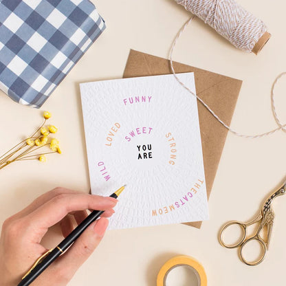 Letterfolk - You Are Color-in Greeting Card (Set of 3)