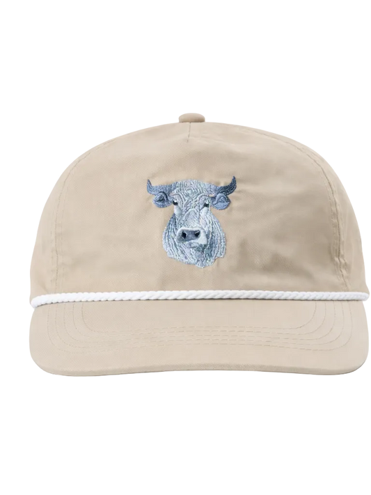 Lischka Brothers Bull Rope Cap, Tan, front view showing the design and rope detail