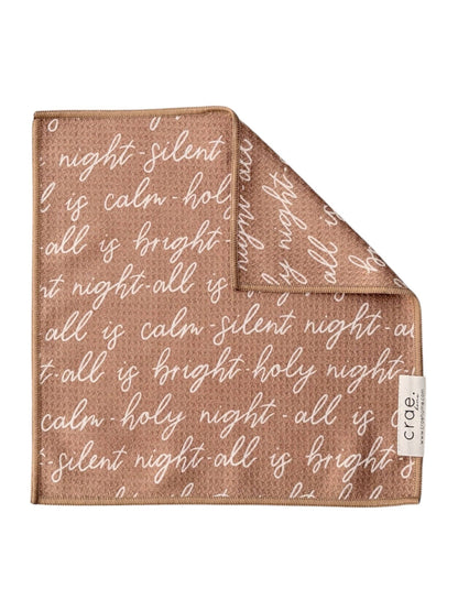 Crae.Home - Silent Night: Double-Sided Washcloth: Tan / Washcloth (12 in x 12 in)