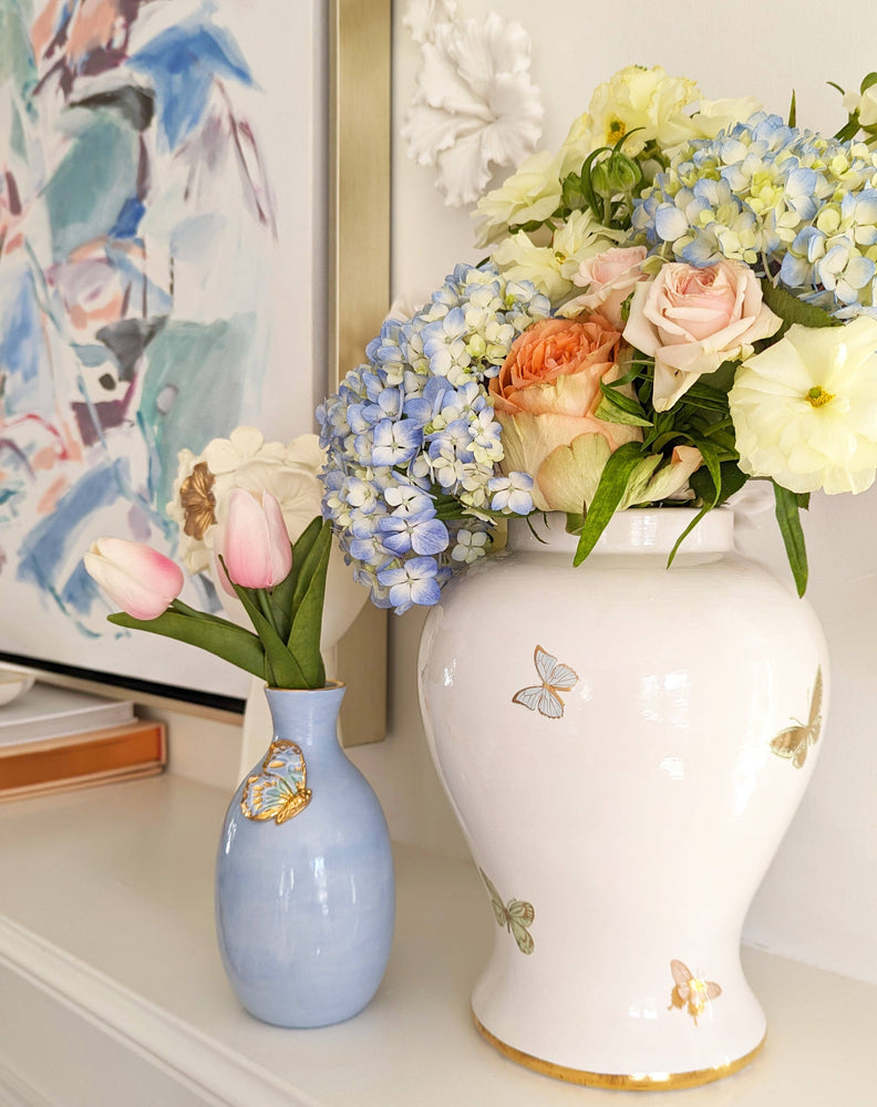 
                  
                    Load image into Gallery viewer, Lo Home | Ruby Clay - Gilded Butterflies Ginger Jars: Small
                  
                