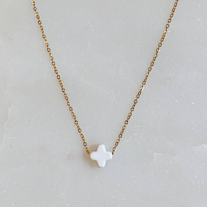 White So Very Blessed cross necklace by Ellison+Young