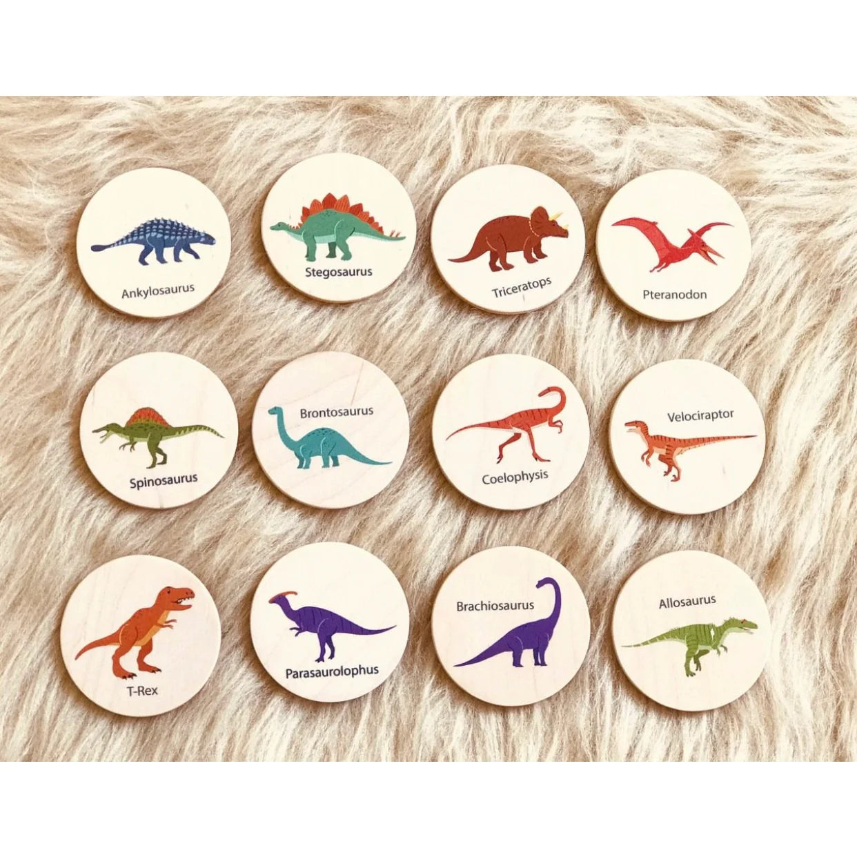 L and wood - Wooden Large Dino Memory Set (24 pcs)