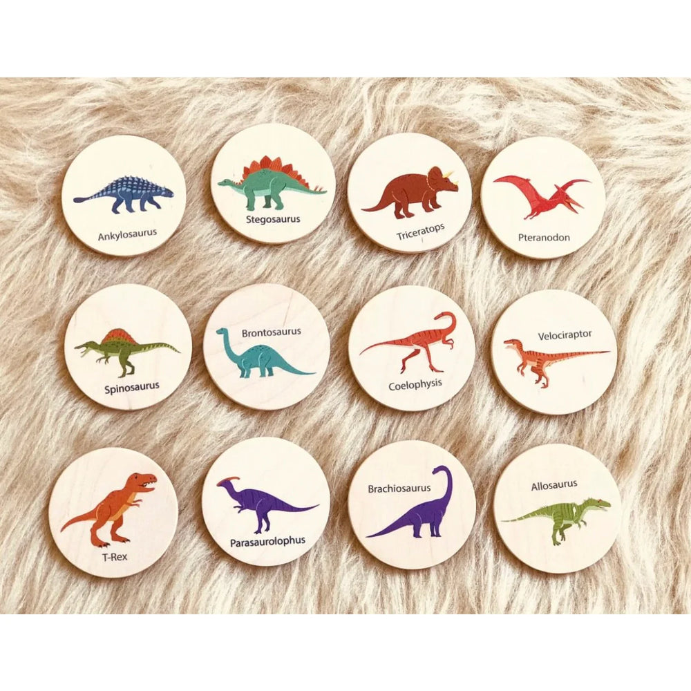 
                  
                    Load image into Gallery viewer, L and wood - Wooden Large Dino Memory Set (24 pcs)
                  
                