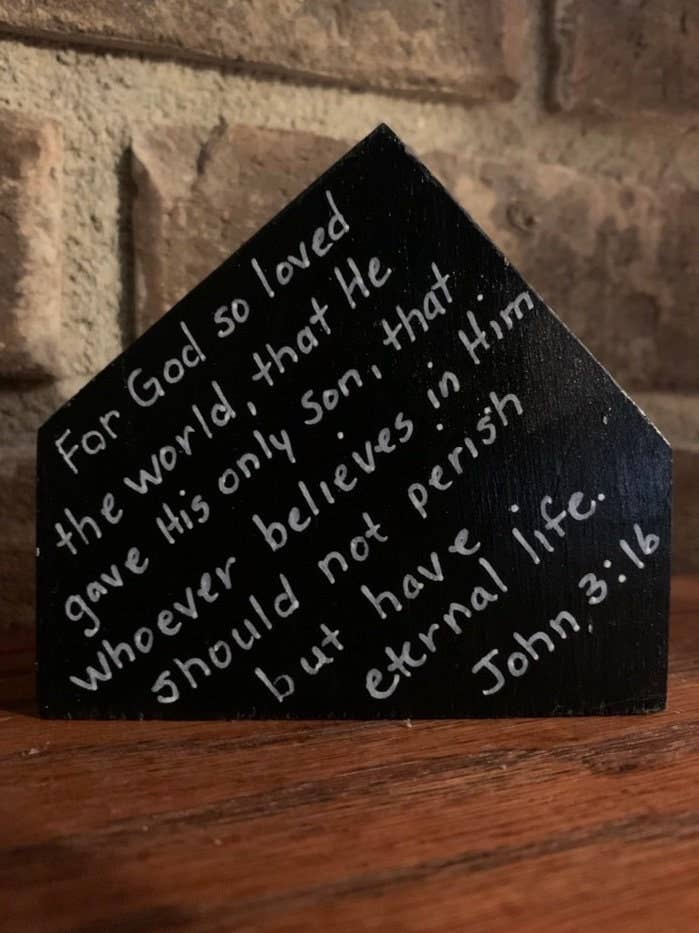 Original Small Nativity, handmade Wood, Black Background