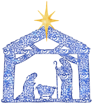
                  
                    Load image into Gallery viewer, Front Porch Elegance - Nativity in Chinoiserie- Door Hanger: Yes- Please Include the Bow
                  
                