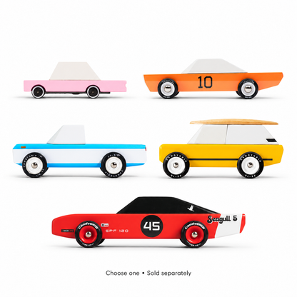 Pink Candycar, GT-10, Blue Longhorn, Cotswold Gold, Seagull Red. Choose one; sold separately.