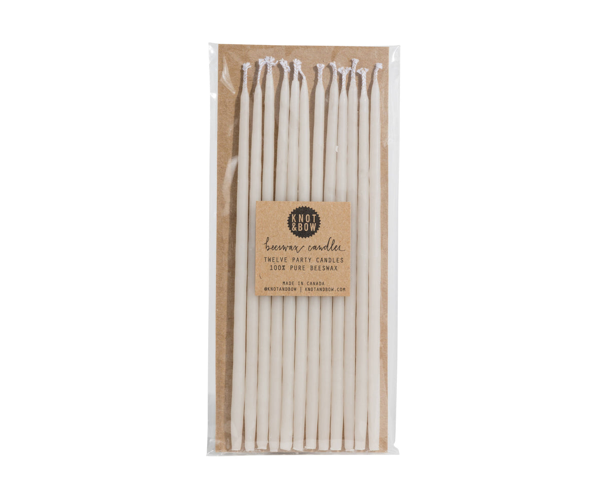 Knot & Bow - Ivory Tall Beeswax Birthday Candles