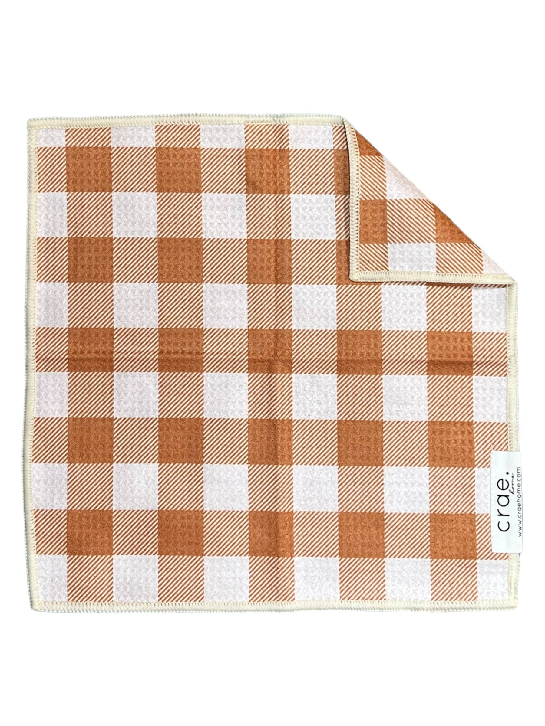 Crae.Home - Sienna: Double-Sided Washcloth: Rust/Cream / 12x12 in / Washcloth