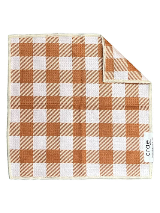 Crae.Home - Sienna: Double-Sided Washcloth: Rust/Cream / 12x12 in / Washcloth