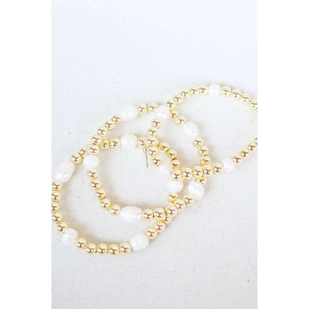 
                  
                    Load image into Gallery viewer, Taylor Reese - Five Pearl Goldie Bracelet
                  
                