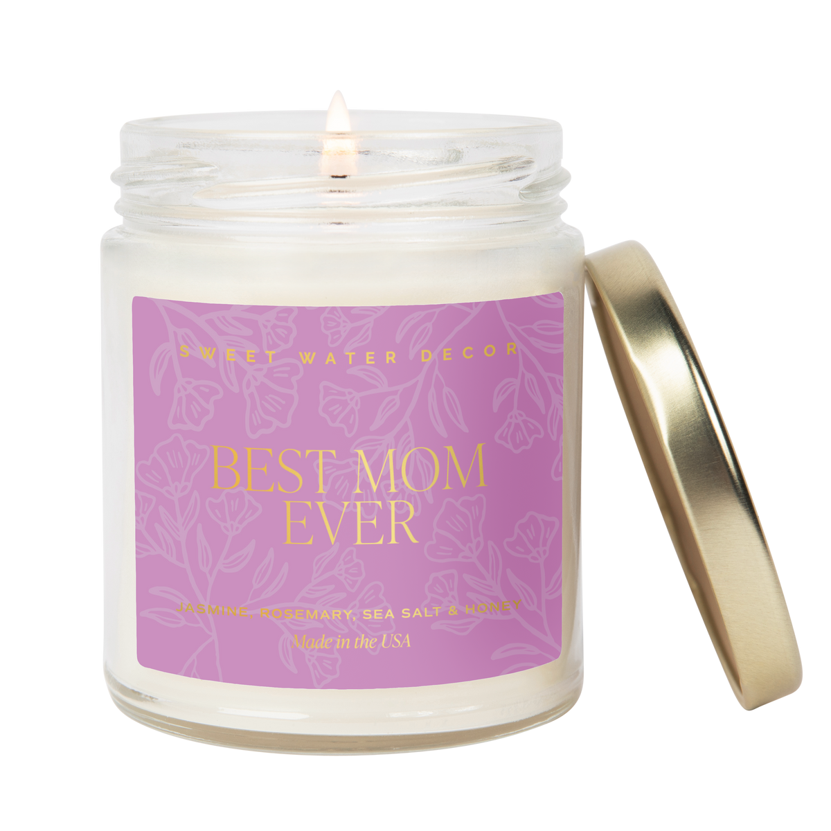 Sweet Water Decor - Best Mom Ever 9 oz Soy Candle (Gold Foil) - Mother's Day