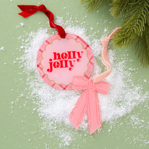 
                  
                    Load image into Gallery viewer, The Darling Effect - Holiday Tree Ornament-Pink Ruffle Bow Shape
                  
                