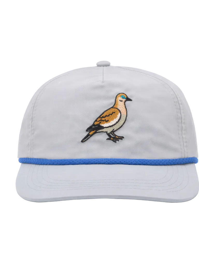 Lischka Brothers Quail Rope Cap, Light Grey, front view showing the design and rope detail