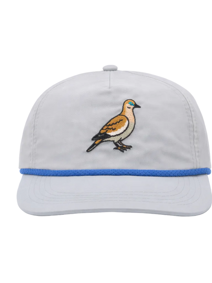 Lischka Brothers Quail Rope Cap, Light Grey, front view showing the design and rope detail