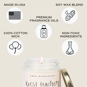 
                  
                    Load image into Gallery viewer, Sweet Water Decor - Best Teacher Ever 9 oz Soy Candle - Home Decor &amp;amp; Gifts
                  
                