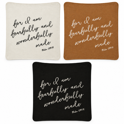 Fearfully and Wonderfully Made blanket in Natural, Caramel and Black at matching scale. Each sold separately; size and color availability varies.