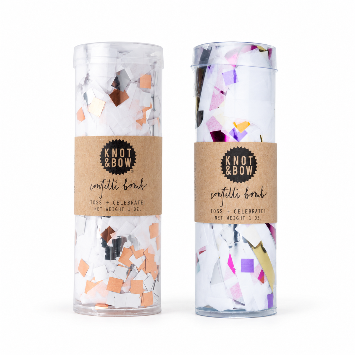 Confetti Bomb | Choose Your Design | Knot & Bow — White / Metallic, White