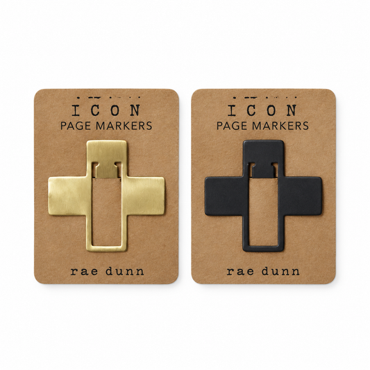 Heritage Icon Page Keeper | Rae Dunn — 1 Brass Keeper, 1 Black Keeper