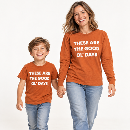 Mama and mini wearing coordinating good ol days sunburn styles — studio rendering