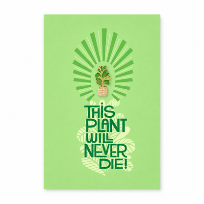 The Good Twin Plant pin with matching card on a white background