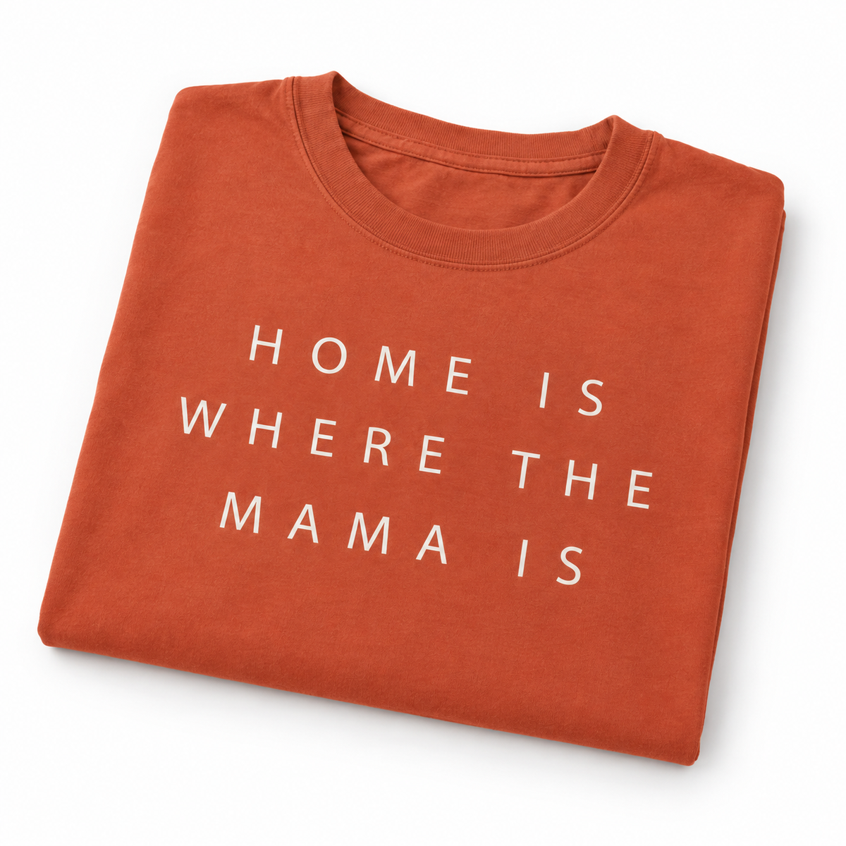Home Is Where the Mama Is Organic Cotton Tee | Yam — neckline and print studio detail